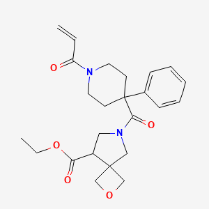 molecular formula C24H30N2O5 B2584725 Ethyl 7-(4-phenyl-1-prop-2-enoylpiperidine-4-carbonyl)-2-oxa-7-azaspiro[3.4]octane-5-carboxylate CAS No. 2361883-54-5