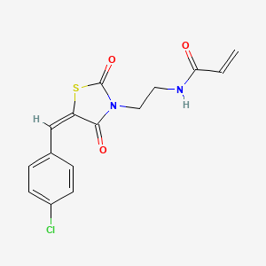 N-[2-[(5E)-5-[(4-Chlorophenyl)methylidene]-2,4-dioxo-1,3-thiazolidin-3-yl]ethyl]prop-2-enamide