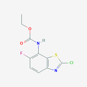 molecular formula C10H8ClFN2O2S B258473 Ethyl 2-chloro-6-fluoro-1,3-benzothiazol-7-ylcarbamate 
