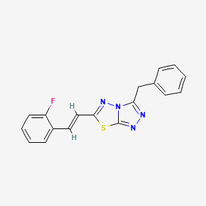 molecular formula C18H13FN4S B2584732 3-Benzyl-6-[(E)-2-(2-Fluorphenyl)ethenyl]-[1,2,4]triazolo[3,4-b][1,3,4]thiadiazol CAS No. 874466-33-8