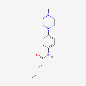 molecular formula C16H25N3O B2584733 N-[4-(4-甲基哌嗪-1-基)苯基]戊酰胺 CAS No. 303150-67-6