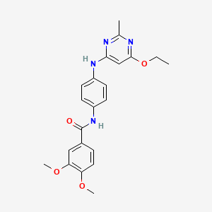 molecular formula C22H24N4O4 B2584735 N-(4-((6-乙氧基-2-甲基嘧啶-4-基)氨基)苯基)-3,4-二甲氧基苯甲酰胺 CAS No. 946302-90-5
