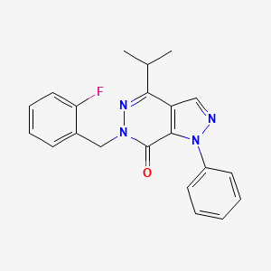 molecular formula C21H19FN4O B2584736 6-(2-氟苄基)-4-异丙基-1-苯基-1H-吡唑并[3,4-d]嘧啶嗪-7(6H)-酮 CAS No. 946379-14-2