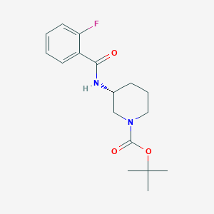 molecular formula C17H23FN2O3 B2584738 (R)-叔丁基3-(2-氟苯甲酰胺)哌啶-1-羧酸酯 CAS No. 1286208-02-3