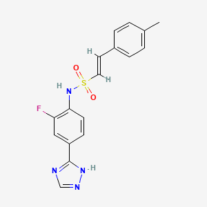 (E)-N-[2-Fluoro-4-(1H-1,2,4-triazol-5-yl)phenyl]-2-(4-methylphenyl)ethenesulfonamide
