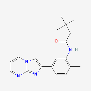 molecular formula C19H22N4O B2584745 N-(5-imidazo[1,2-a]pyrimidin-2-yl-2-methylphenyl)-3,3-dimethylbutanamide CAS No. 847387-69-3