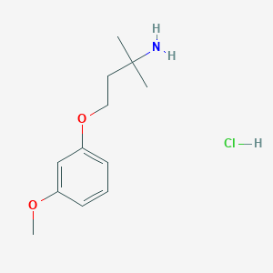 molecular formula C12H20ClNO2 B2584746 4-(3-Methoxyphenoxy)-2-methylbutan-2-amine;hydrochloride CAS No. 2567495-34-3
