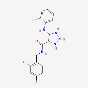 N-[(2,4-difluorophenyl)methyl]-5-[(2-fluorophenyl)amino]-1H-1,2,3-triazole-4-carboxamide