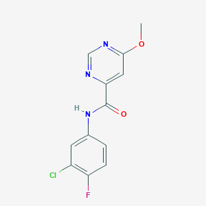 molecular formula C12H9ClFN3O2 B2584756 N-(3-氯-4-氟苯基)-6-甲氧基嘧啶-4-甲酰胺 CAS No. 2034633-65-1