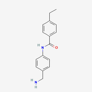 molecular formula C16H18N2O B2584758 N-[4-(Aminomethyl)phenyl]-4-ethylbenzamide CAS No. 1016756-11-8