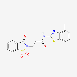 3-(1,1-dioxido-3-oxobenzo[d]isothiazol-2(3H)-yl)-N-(4-methylbenzo[d]thiazol-2-yl)propanamide