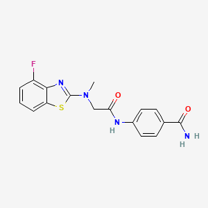 molecular formula C17H15FN4O2S B2584760 4-(2-((4-Fluorobenzo[d]thiazol-2-yl)(methyl)amino)acetamido)benzamide CAS No. 1396676-23-5