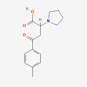 molecular formula C15H19NO3 B2584763 4-(4-Methylphenyl)-4-oxo-2-(1-pyrrolidinyl)butanoic acid CAS No. 298215-29-9
