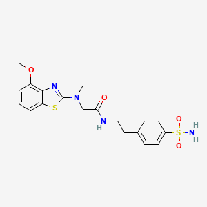 molecular formula C19H22N4O4S2 B2584770 2-((4-methoxybenzo[d]thiazol-2-yl)(methyl)amino)-N-(4-sulfamoylphenethyl)acetamide CAS No. 1396801-12-9