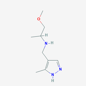 molecular formula C9H17N3O B2584776 (1-methoxypropan-2-yl)[(3-methyl-1H-pyrazol-4-yl)methyl]amine CAS No. 1156721-45-7