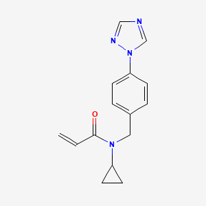 molecular formula C15H16N4O B2584783 N-Cyclopropyl-N-[[4-(1,2,4-triazol-1-yl)phenyl]methyl]prop-2-enamide CAS No. 2411239-82-0