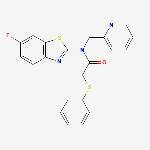 molecular formula C21H16FN3OS2 B2584784 N-(6-fluorobenzo[d]thiazol-2-yl)-2-(phenylthio)-N-(pyridin-2-ylmethyl)acetamide CAS No. 898350-70-4