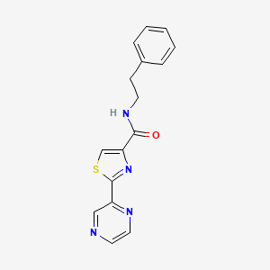 molecular formula C16H14N4OS B2584785 N-phenethyl-2-(pyrazin-2-yl)thiazole-4-carboxamide CAS No. 1235647-26-3