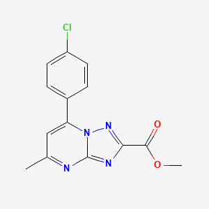 molecular formula C14H11ClN4O2 B2584789 Methyl 7-(4-chlorophenyl)-5-methyl[1,2,4]triazolo[1,5-a]pyrimidine-2-carboxylate CAS No. 1443278-84-9