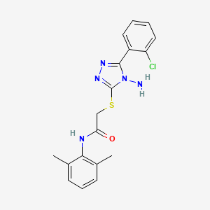 molecular formula C18H18ClN5OS B2584795 2-{[4-amino-5-(2-chlorophenyl)-4H-1,2,4-triazol-3-yl]sulfanyl}-N-(2,6-dimethylphenyl)acetamide CAS No. 587010-58-0