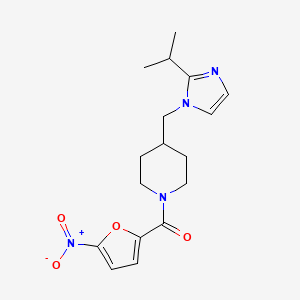 (4-((2-isopropyl-1H-imidazol-1-yl)methyl)piperidin-1-yl)(5-nitrofuran-2-yl)methanone