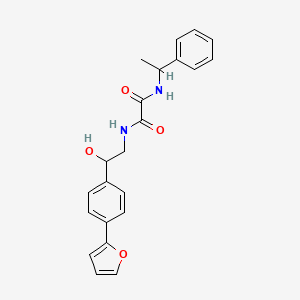 molecular formula C22H22N2O4 B2584802 N-{2-[4-(呋喃-2-基)苯基]-2-羟乙基}-N'-(1-苯乙基)乙二酰胺 CAS No. 2097862-74-1