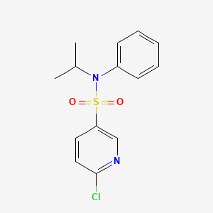 molecular formula C14H15ClN2O2S B2584807 6-chloro-N-phenyl-N-(propan-2-yl)pyridine-3-sulfonamide CAS No. 1386763-30-9