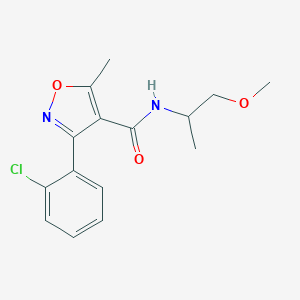 molecular formula C15H17ClN2O3 B258481 3-(2-chlorophenyl)-N-(1-methoxypropan-2-yl)-5-methyl-1,2-oxazole-4-carboxamide 
