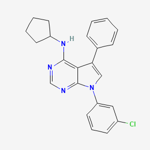 molecular formula C23H21ClN4 B2584813 7-(3-氯苯基)-N-环戊基-5-苯基-7H-吡咯并[2,3-d]嘧啶-4-胺 CAS No. 477231-02-0