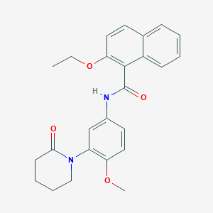 molecular formula C25H26N2O4 B2584820 2-ethoxy-N-[4-methoxy-3-(2-oxopiperidin-1-yl)phenyl]naphthalene-1-carboxamide CAS No. 941873-31-0