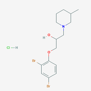 molecular formula C15H22Br2ClNO2 B2584822 盐酸1-(2,4-二溴苯氧基)-3-(3-甲基哌啶-1-基)丙烷-2-醇 CAS No. 1217176-83-4