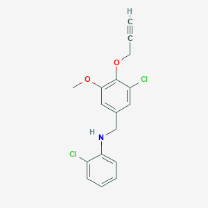 molecular formula C17H15Cl2NO2 B258484 N-[3-chloro-5-methoxy-4-(2-propynyloxy)benzyl]-N-(2-chlorophenyl)amine 