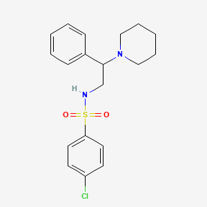 molecular formula C19H23ClN2O2S B2584840 4-氯-N-(2-苯基-2-哌啶-1-基乙基)苯磺酰胺 CAS No. 313267-77-5