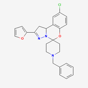 molecular formula C25H24ClN3O2 B2584857 1'-Benzyl-9-chloro-2-(furan-2-yl)-1,10b-dihydrospiro[benzo[e]pyrazolo[1,5-c][1,3]oxazine-5,4'-piperidine] CAS No. 786674-24-6