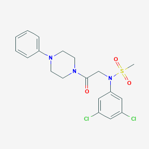 molecular formula C19H21Cl2N3O3S B258487 N-(3,5-dichlorophenyl)-N-[2-oxo-2-(4-phenylpiperazin-1-yl)ethyl]methanesulfonamide 