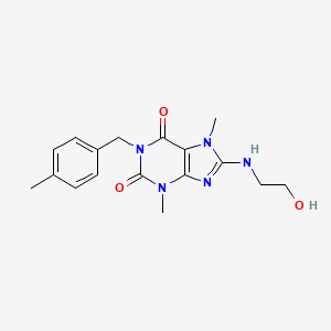 molecular formula C17H21N5O3 B2584875 8-(2-Hydroxyethylamino)-3,7-dimethyl-1-[(4-methylphenyl)methyl]purine-2,6-dione CAS No. 847846-79-1