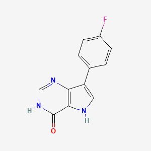 molecular formula C12H8FN3O B2584877 7-(4-fluorophenyl)-3,5-dihydro-4H-pyrrolo[3,2-d]pyrimidin-4-one CAS No. 1031559-08-6