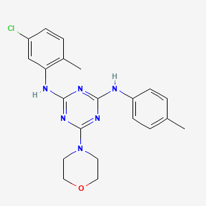 molecular formula C21H23ClN6O B2584881 N2-(5-chloro-2-methylphenyl)-6-morpholino-N4-(p-tolyl)-1,3,5-triazine-2,4-diamine CAS No. 946261-51-4
