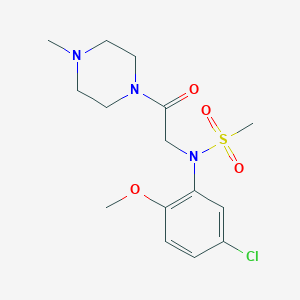molecular formula C15H22ClN3O4S B258489 N-(5-chloro-2-methoxyphenyl)-N-[2-(4-methylpiperazin-1-yl)-2-oxoethyl]methanesulfonamide 
