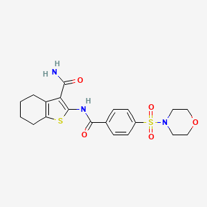 molecular formula C20H23N3O5S2 B2584892 2-(4-(Morpholinosulfonyl)benzamido)-4,5,6,7-tetrahydrobenzo[b]thiophene-3-carboxamide CAS No. 300852-62-4
