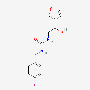 molecular formula C14H15FN2O3 B2584893 1-(4-氟苄基)-3-(2-(呋喃-3-基)-2-羟乙基)脲 CAS No. 1396865-61-4