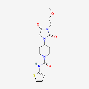 molecular formula C16H22N4O4S B2584894 4-(3-(2-甲氧基乙基)-2,4-二氧代咪唑烷-1-基)-N-(噻吩-2-基)哌啶-1-甲酰胺 CAS No. 2210054-15-0