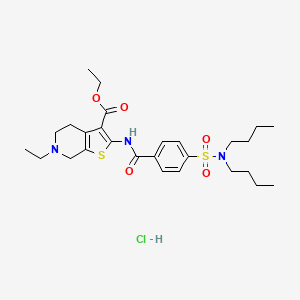 ethyl 2-(4-(N,N-dibutylsulfamoyl)benzamido)-6-ethyl-4,5,6,7-tetrahydrothieno[2,3-c]pyridine-3-carboxylate hydrochloride