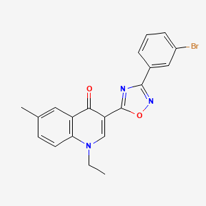 molecular formula C20H16BrN3O2 B2584900 3-[3-(3-溴苯基)-1,2,4-噁二唑-5-基]-1-乙基-6-甲基喹啉-4(1H)-酮 CAS No. 1260744-03-3