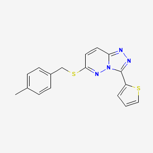 molecular formula C17H14N4S2 B2584902 6-[(4-甲基苯基)甲硫基]-3-噻吩-2-基-[1,2,4]三唑并[4,3-b]哒嗪 CAS No. 868966-95-4