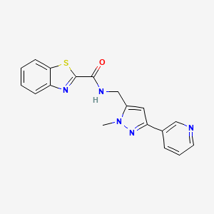 N-((1-methyl-3-(pyridin-3-yl)-1H-pyrazol-5-yl)methyl)benzo[d]thiazole-2-carboxamide