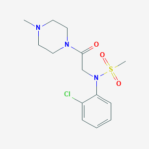 molecular formula C14H20ClN3O3S B258491 N-(2-chlorophenyl)-N-[2-(4-methylpiperazin-1-yl)-2-oxoethyl]methanesulfonamide 