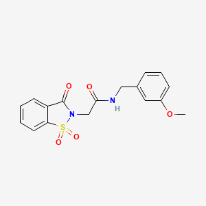 2-(1,1-dioxido-3-oxobenzo[d]isothiazol-2(3H)-yl)-N-(3-methoxybenzyl)acetamide