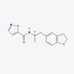 molecular formula C15H16N2O3 B2584916 N-(1-(2,3-dihydrobenzofuran-5-yl)propan-2-yl)isoxazole-5-carboxamide CAS No. 2034514-90-2