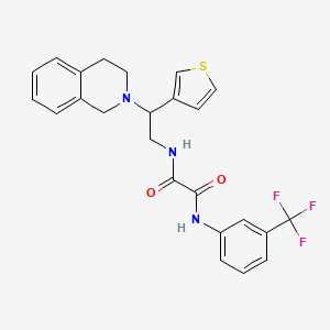 molecular formula C24H22F3N3O2S B2584917 N1-(2-(3,4-二氢异喹啉-2(1H)-基)-2-(噻吩-3-基)乙基)-N2-(3-(三氟甲基)苯基)草酰胺 CAS No. 954618-98-5